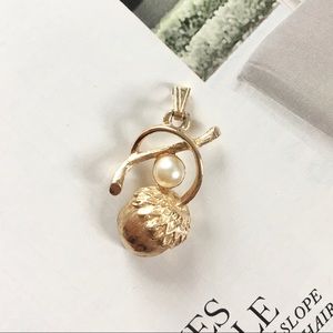 Vintage Gold Fruit Pearl Pendant